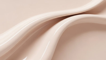 Curves showing smooth cream colored organic curves and gentle waves with subtle highlights and shadows creating a minimalist abstract background....の素材