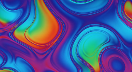 (893) showing vibrant liquid metal swirls with neon hues and smooth gradients. resolution use.の素材