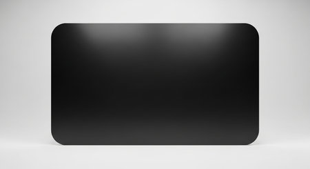 Dark showing dark black rounded rectangle shape on a light gray background. resolution use.の素材