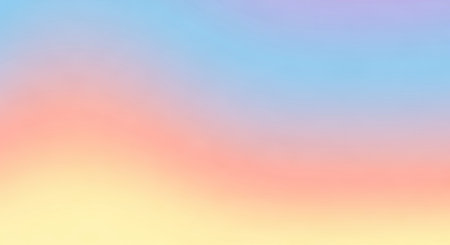A soft pastel color gradient smoothly transitions from yellow at the bottom through pink and peach to a light blue at theの素材