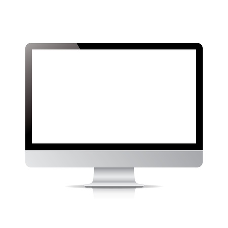 computer display screen isolated on white backgroundのイラスト素材