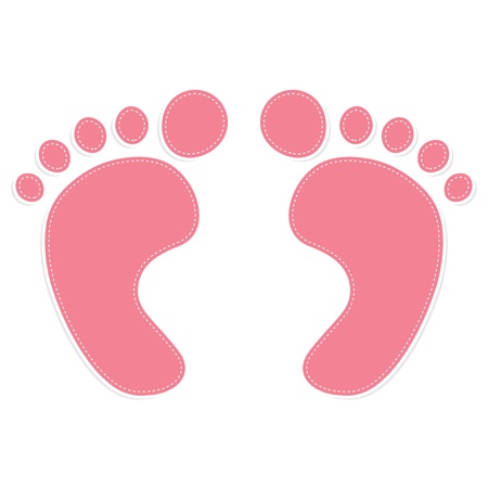 foot prints color pinkのイラスト素材