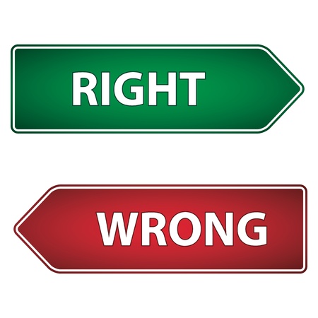 right wrong labelのイラスト素材