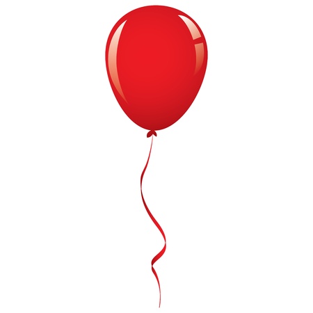 vector red balloon ribbonのイラスト素材