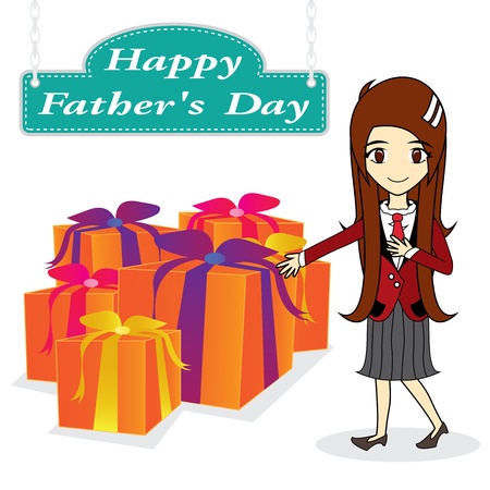 vector father day on white backgroundのイラスト素材