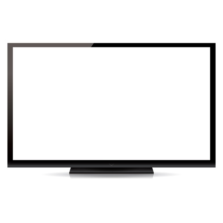 modern blank flat screen tv isolated on white backgroundのイラスト素材