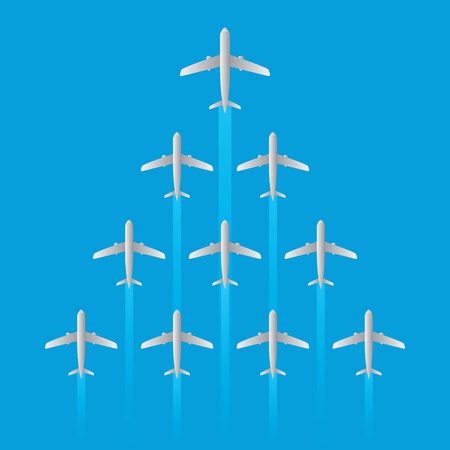 leader airplane jet flying arrow model isolated vectorのイラスト素材