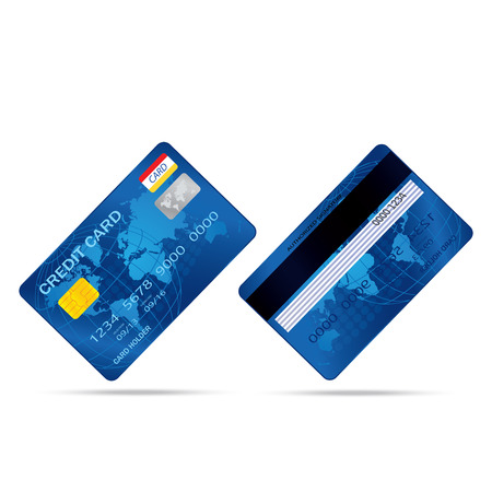 popular blue premium extended business credit card isolated のイラスト素材