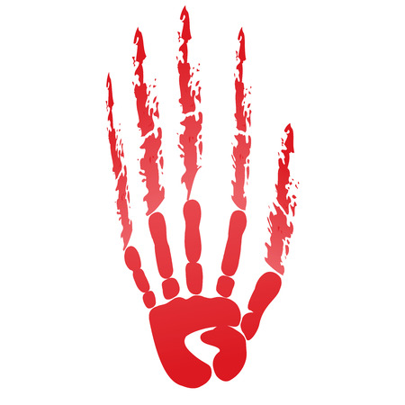 popular scream red bloody handprints halloween isolated on white background vectorのイラスト素材