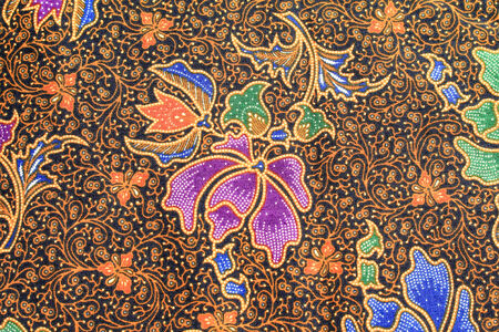 popular batik sarong pattern background in Thailand, traditional batik sarong in Asianの写真素材