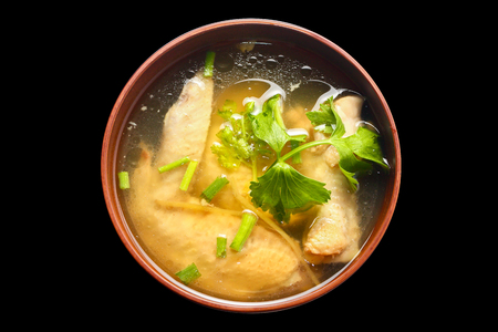 chicken soup isolated on backgroundの写真素材
