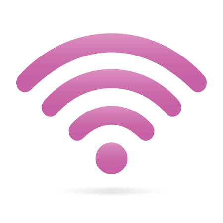 purple wifi icon wireless symbol on isolated backgroundのイラスト素材