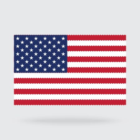 USA flag cross stitch isolated on background, needleworkのイラスト素材