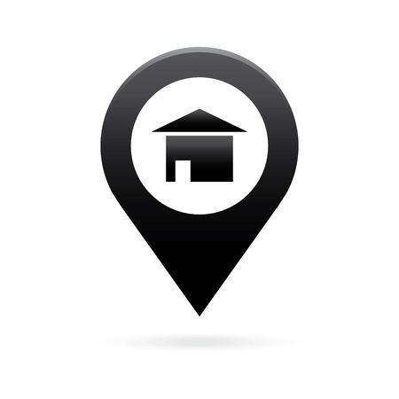 home, house map pointer icon marker GPS location flag symbolのイラスト素材