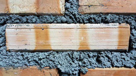 close-up wall brick cement backgroundの写真素材