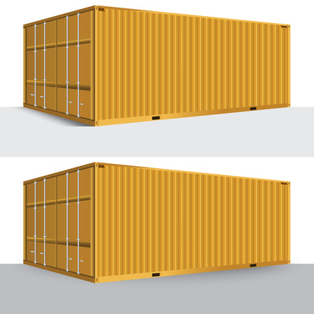 Yellow cargo container shipping freight isolated texture pattern.のイラスト素材