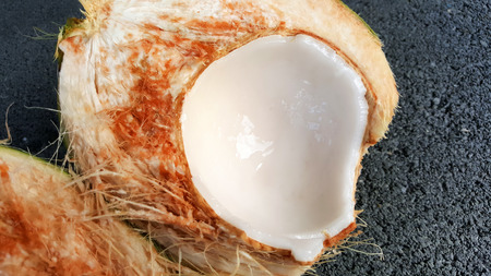 young green coconuts with nutrient, health benefits, dietary fiber and high electrolytesの写真素材