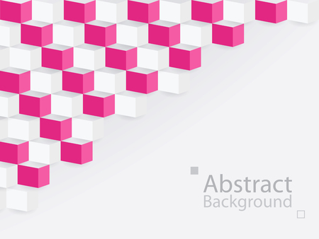 white pink abstract background square 3d modern paperのイラスト素材