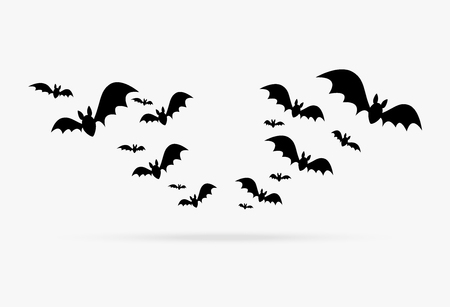 happy halloween group of bats decoration element isolated on backgroundのイラスト素材