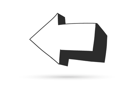 arrow draw doodle brush sketch cartoon isolated on white backgroundのイラスト素材