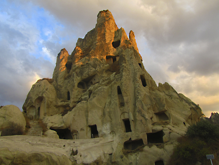 Dwellings and troglodyte underground villages. Vestiges of a traditional human settlement dating back to the fourth century in Greme Open Air Museum, Cappadocia, Turkeyのeditorial素材