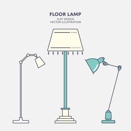 Set of modern floor lampのイラスト素材