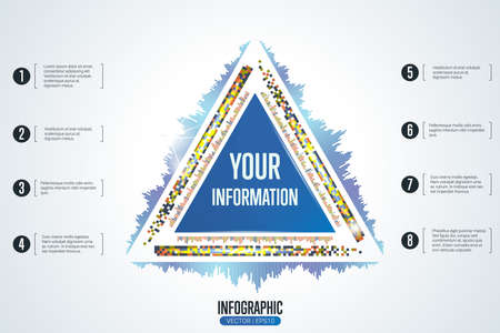 Abstract infographic background with geometric shapes. Vector design layout for business presentations, flyers, posters, motion designe. Scientific future technology background.のイラスト素材