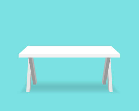 White table. Office furniture. Isolated on bright background. Vector illustrationのイラスト素材