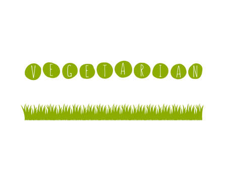 The emblem of vegetarianism. Logo of a healthy diet with a picture of peas. Vector illustrationのイラスト素材