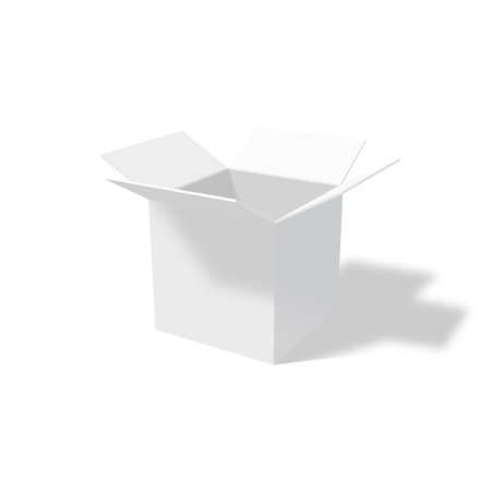 White empty open box isolated on a white background. Vector illustrationのイラスト素材