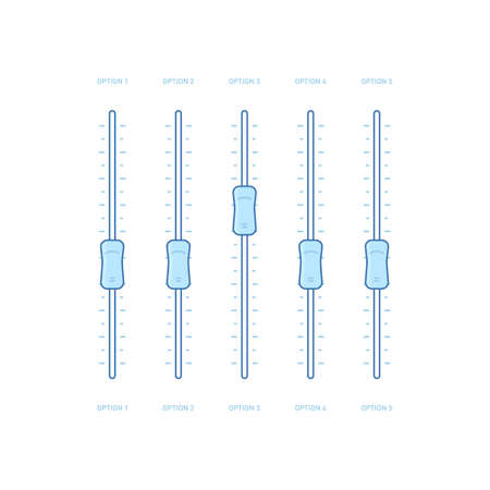 Balance control panel. The sound panel vector illustration line design.のイラスト素材