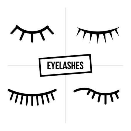 Black eyelash extension logo on white background. Vector illustration.のイラスト素材