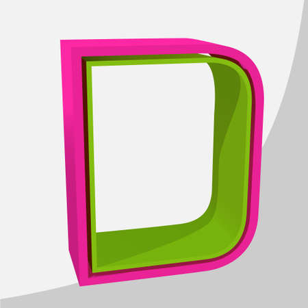 Colorful big 3D letter. Trendy vector illustration.のイラスト素材