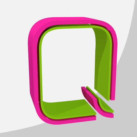 Colorful big 3D letter. Trendy vector illustration.のイラスト素材