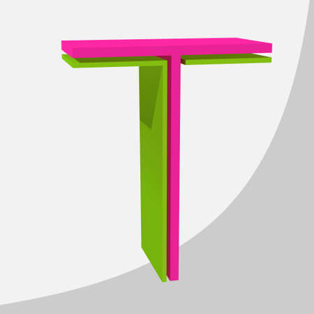 Colorful big 3D letter. Trendy vector illustration.のイラスト素材
