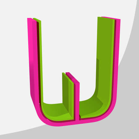Colorful big 3D letter. Trendy vector illustration.のイラスト素材