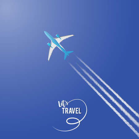 Airplane on a background of blue sky.