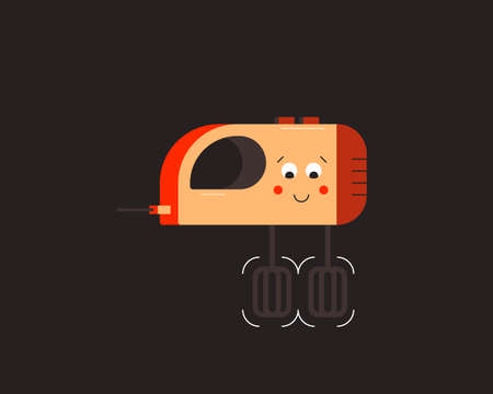 Mixer. Small household appliances character. Vector illustration.のイラスト素材