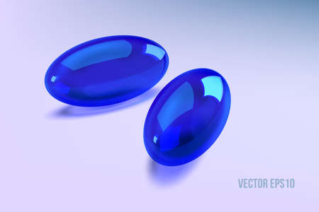 Two capsules painkiller isolated on light background. 3d Vectorのイラスト素材