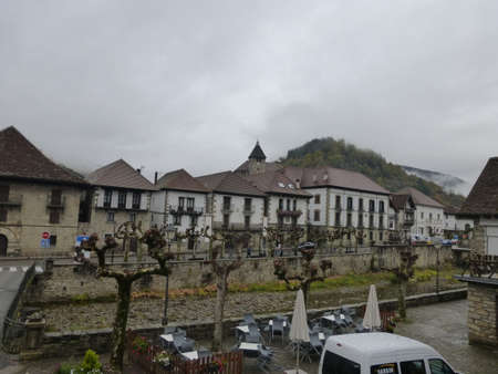 Ochagavia, town located in the Navarrese Pyrenees. Spain.の写真素材