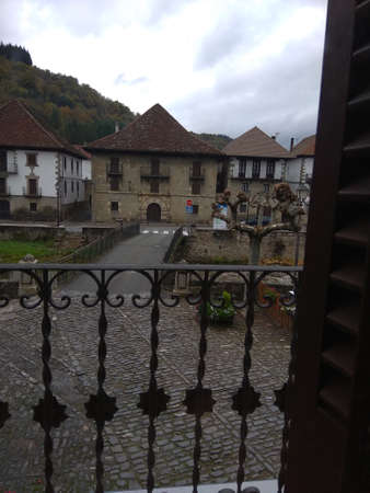 Ochagavia, town located in the Navarrese Pyrenees. Spain.の写真素材