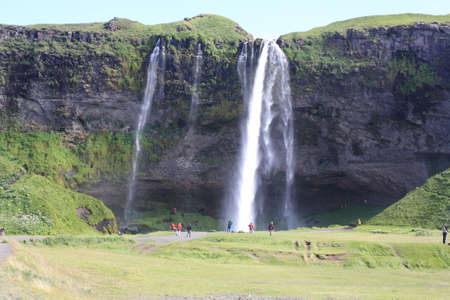 Iceland, unusual landscapes, with spectacular waterfalls and glaciers.の写真素材