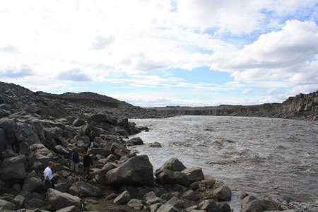 Dettifoss, an impressive waterfall in northwestern Iceland.