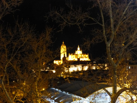 Segovia, with its beautiful Roman aqueduct. Spain.の写真素材