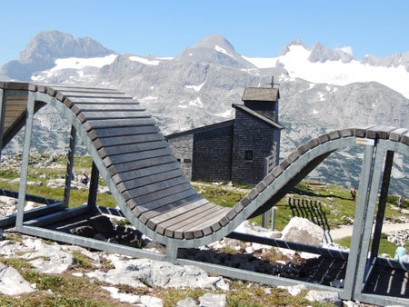 5 Fingers, viewpoint to observe the Austrian mountains.の写真素材