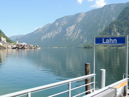 Hallstatt, beautiful Austrian town on the shores of a lake.の写真素材
