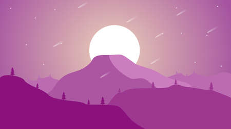Vector banners with polygonal landscape illustrationのイラスト素材