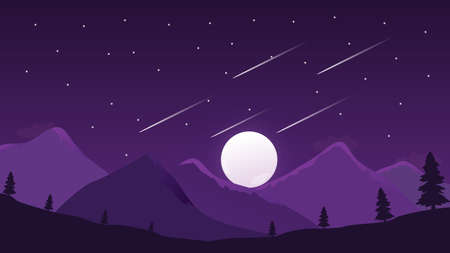 Vector banners with polygonal landscape illustrationのイラスト素材