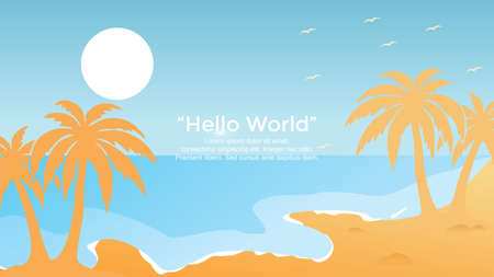Vector banners with polygonal landscape illustrationのイラスト素材