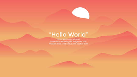 Vector banners with polygonal landscape illustrationのイラスト素材